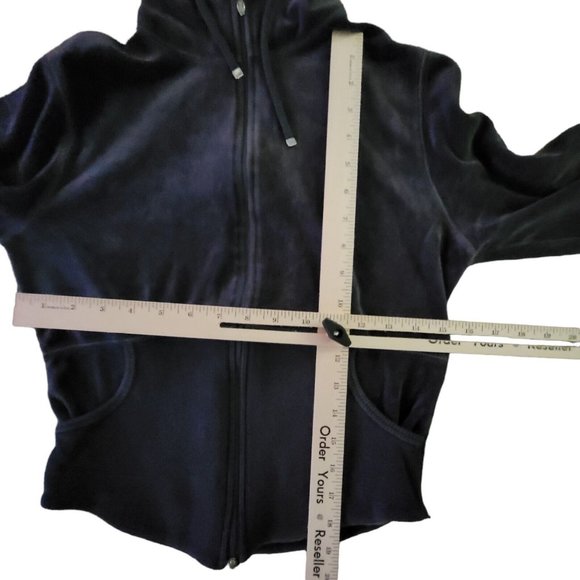 USAPro Womens Velour Track Suit Small Grey Hooded Faith Fearless Female Y2K - Picture 13 of 16